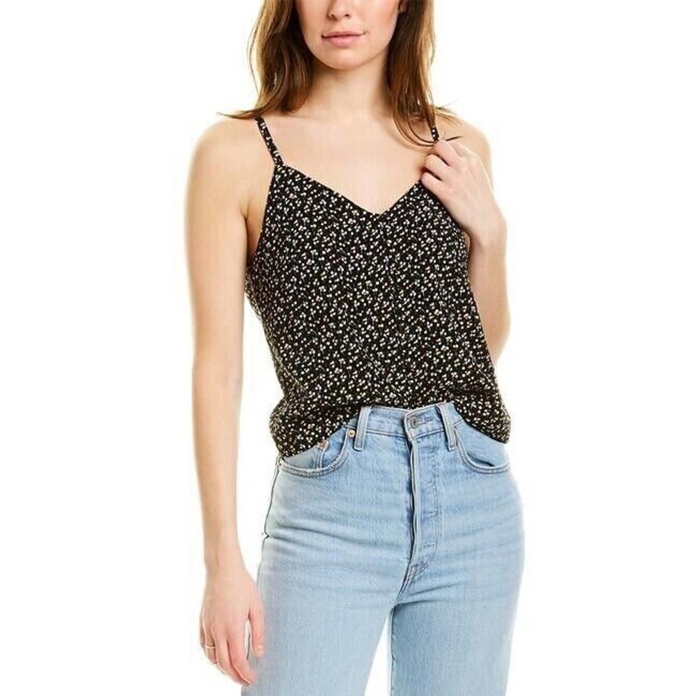 Madewell Button-Down Cami Top in Playground Posies Black Floral Size 6 S M
